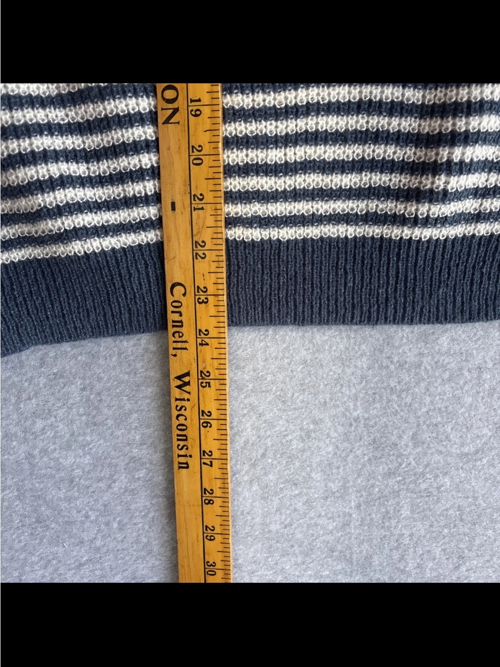 Striped Navy and Cream Crewneck Sweater - Picture 7 of 7